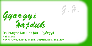 gyorgyi hajduk business card